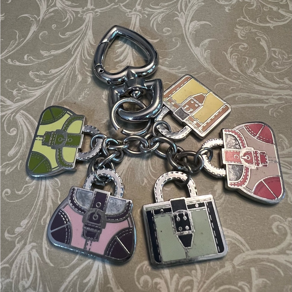 Coach Stylish Multi-Color Handbag Charm Keychain